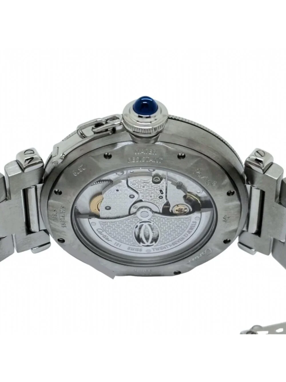 Cartier Pasha 38 Dome Grit Silver Stainless Steel Automatic